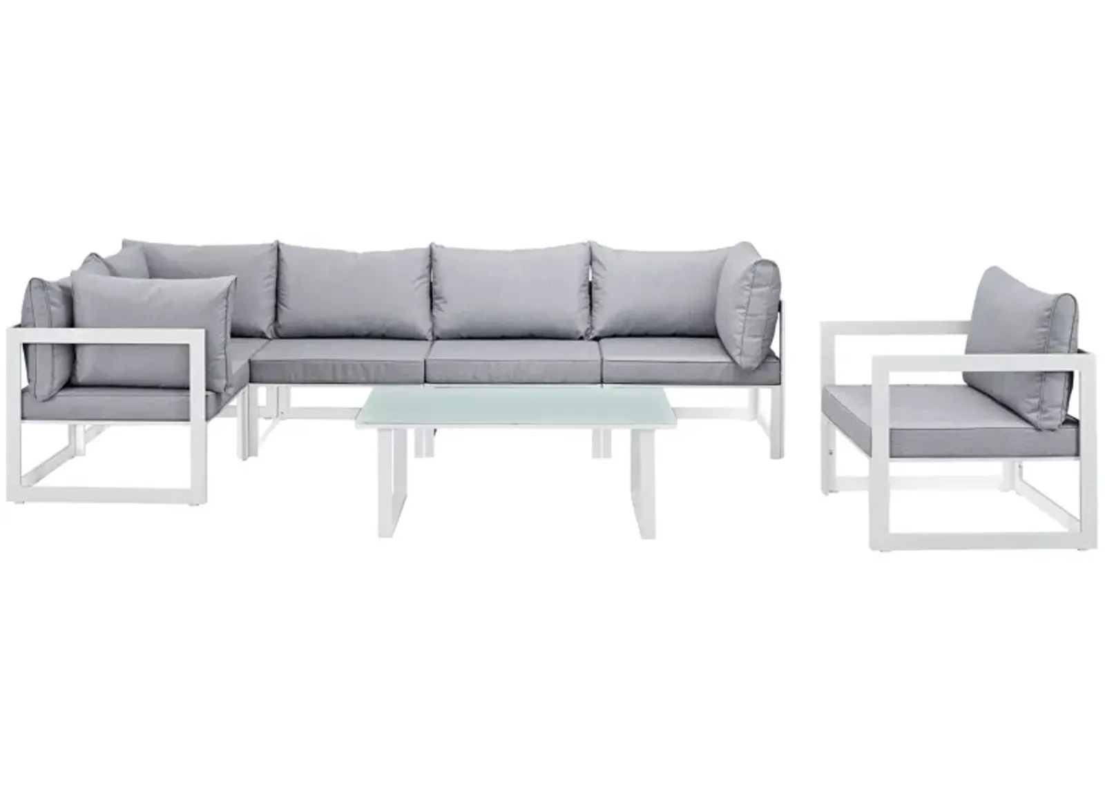 Fortuna 7 Piece Outdoor Patio Sectional Sofa Set