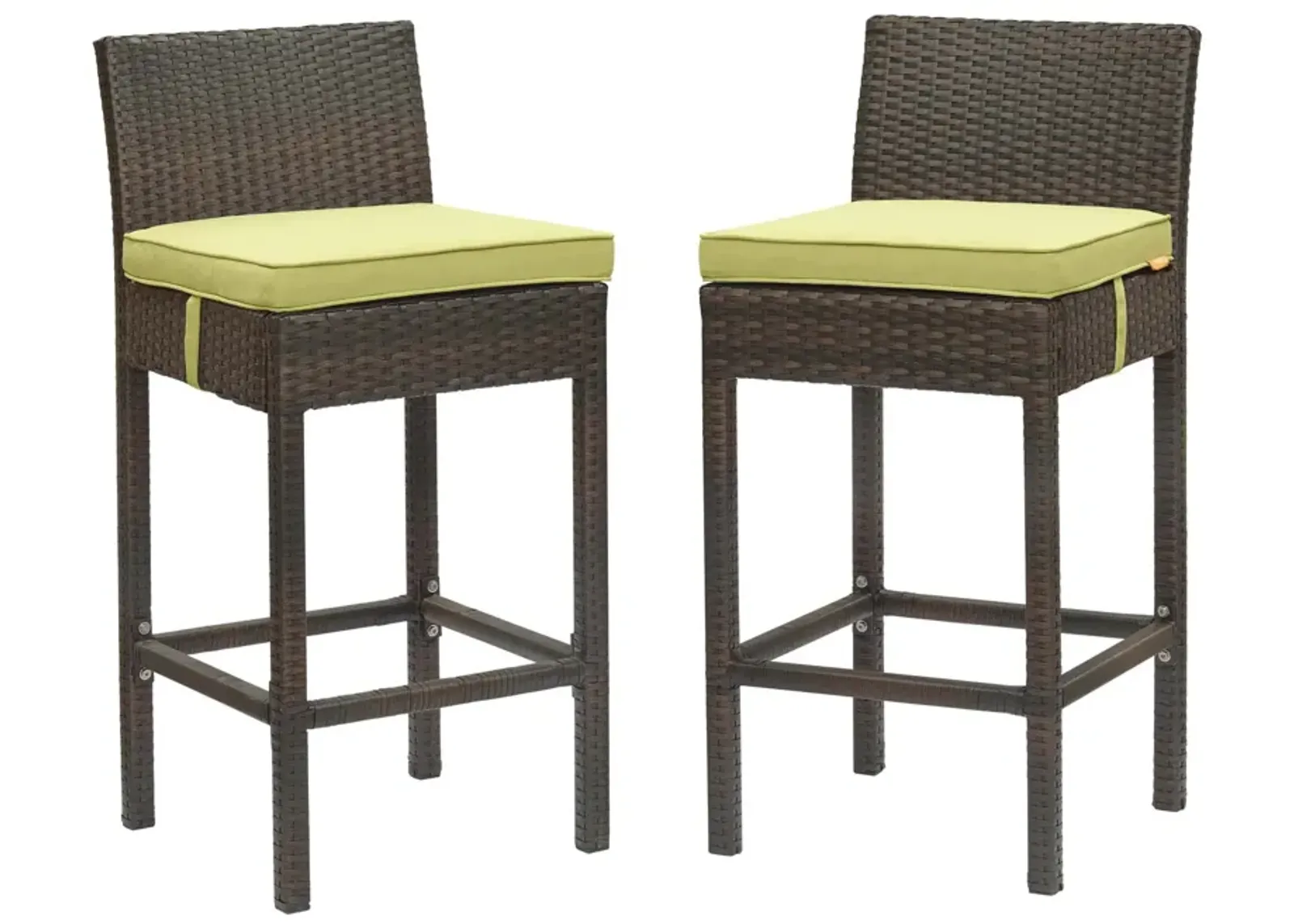 Conduit Bar Stool Outdoor Patio Wicker Rattan Set of 2