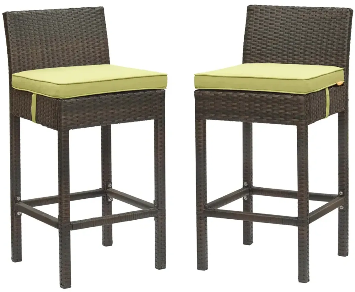 Conduit Bar Stool Outdoor Patio Wicker Rattan Set of 2