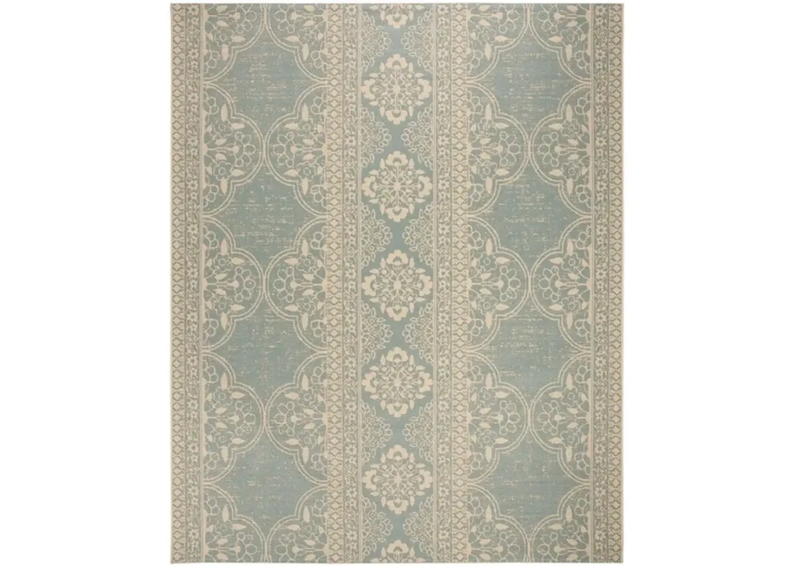 LINDEN 174 Collection LND174L-8 Cream / Aqua 8' X 10'