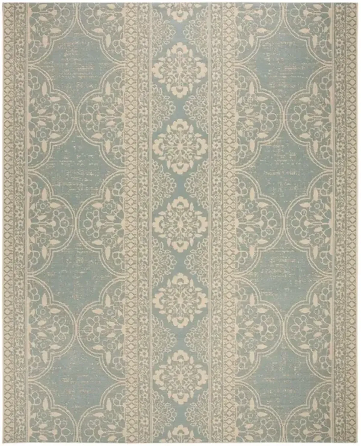 LINDEN 174 Collection LND174L-8 Cream / Aqua 8' X 10'