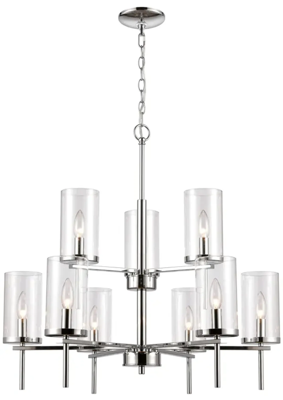 Oakland 28.5" Wide 9-Light Chandelier - Chrome