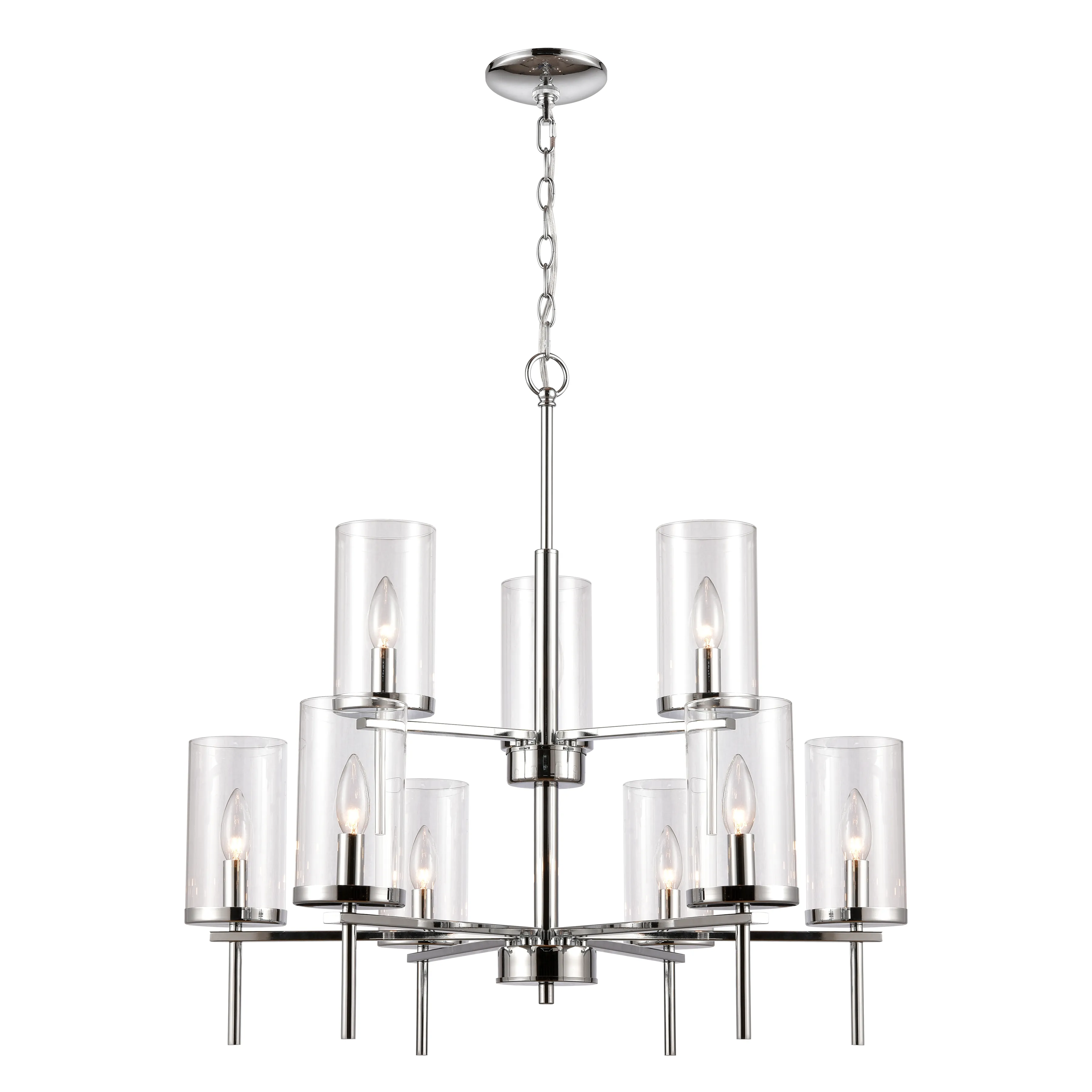 Oakland 28.5" Wide 9-Light Chandelier - Chrome