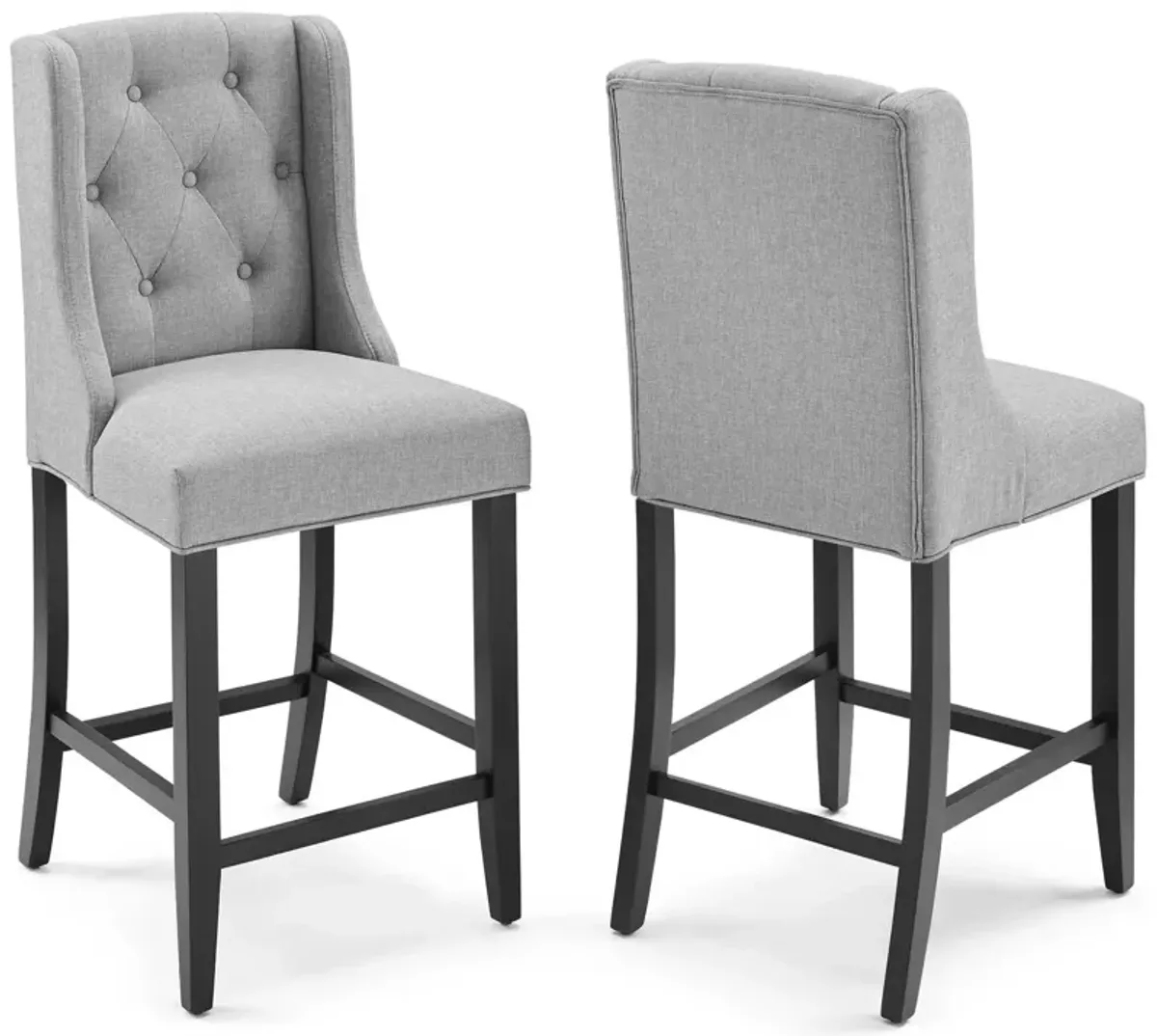 Baronet Counter Bar Stool Upholstered Fabric Set of 2