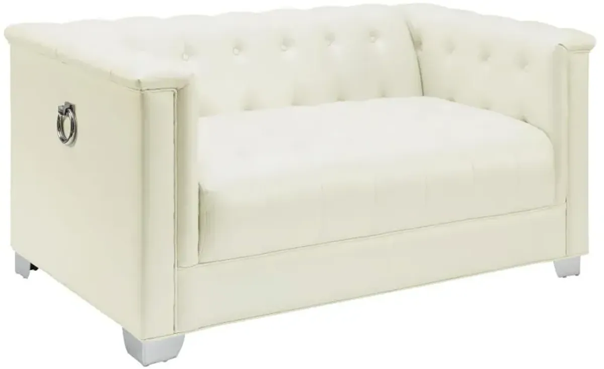 Chaviano 3-piece Upholstered Tufted Sofa Set Pearl White