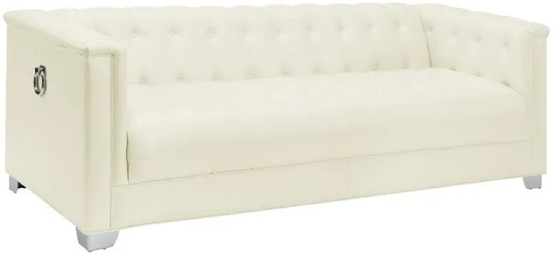 Chaviano 3-piece Upholstered Tufted Sofa Set Pearl White