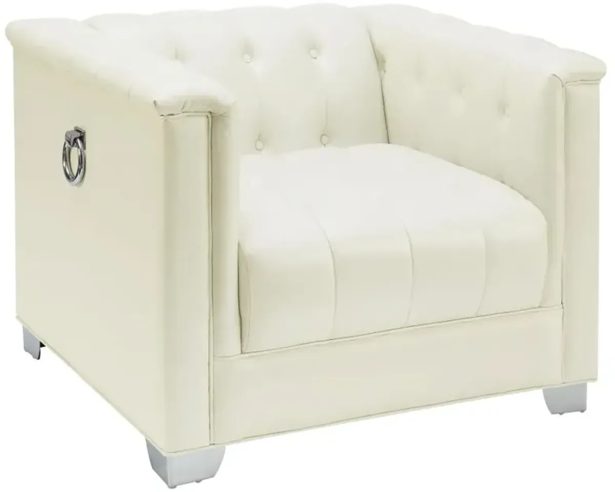 Chaviano 3-piece Upholstered Tufted Sofa Set Pearl White