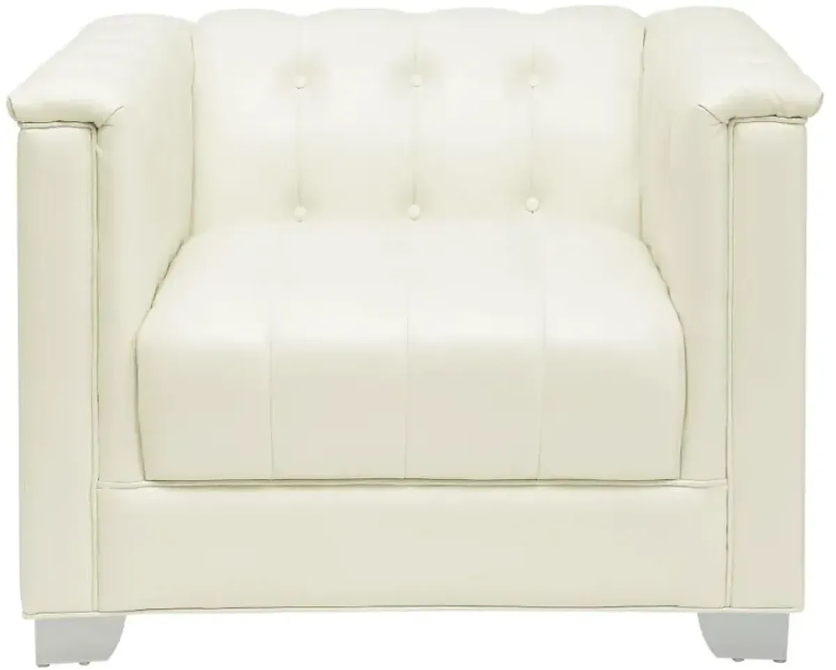 Chaviano 3-piece Upholstered Tufted Sofa Set Pearl White