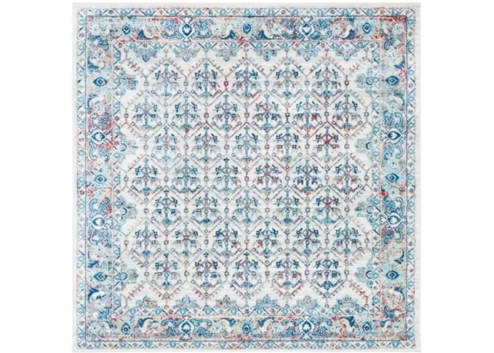 Brentwood 869 Ivory / Blue 6'-7" X 6'-7" Square Square Powerloomed Rug