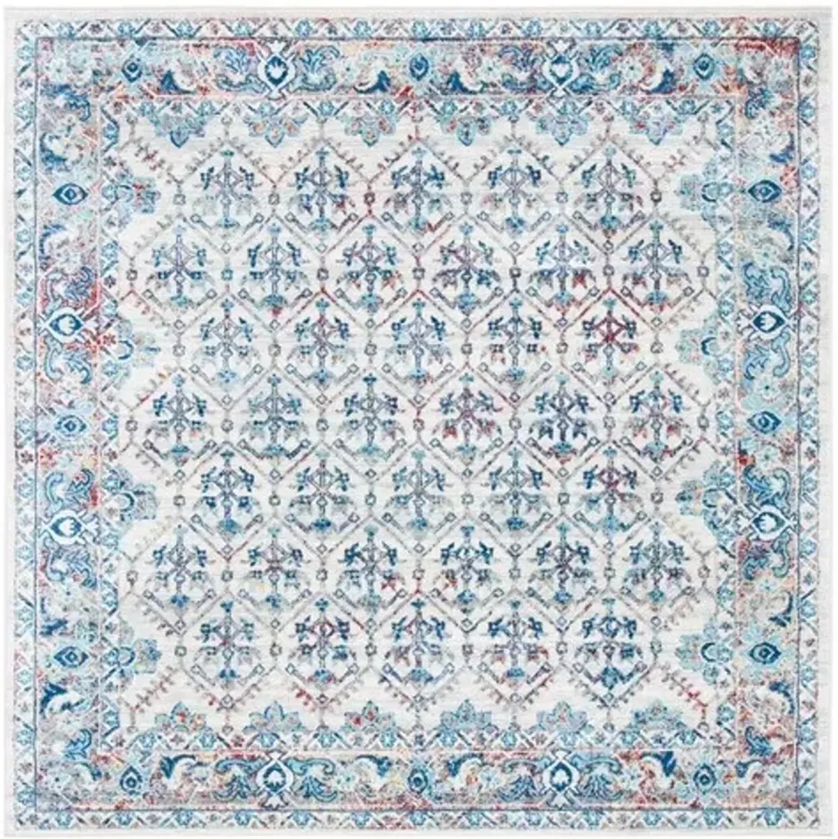 Brentwood 869 Ivory / Blue 6'-7" X 6'-7" Square Square Powerloomed Rug