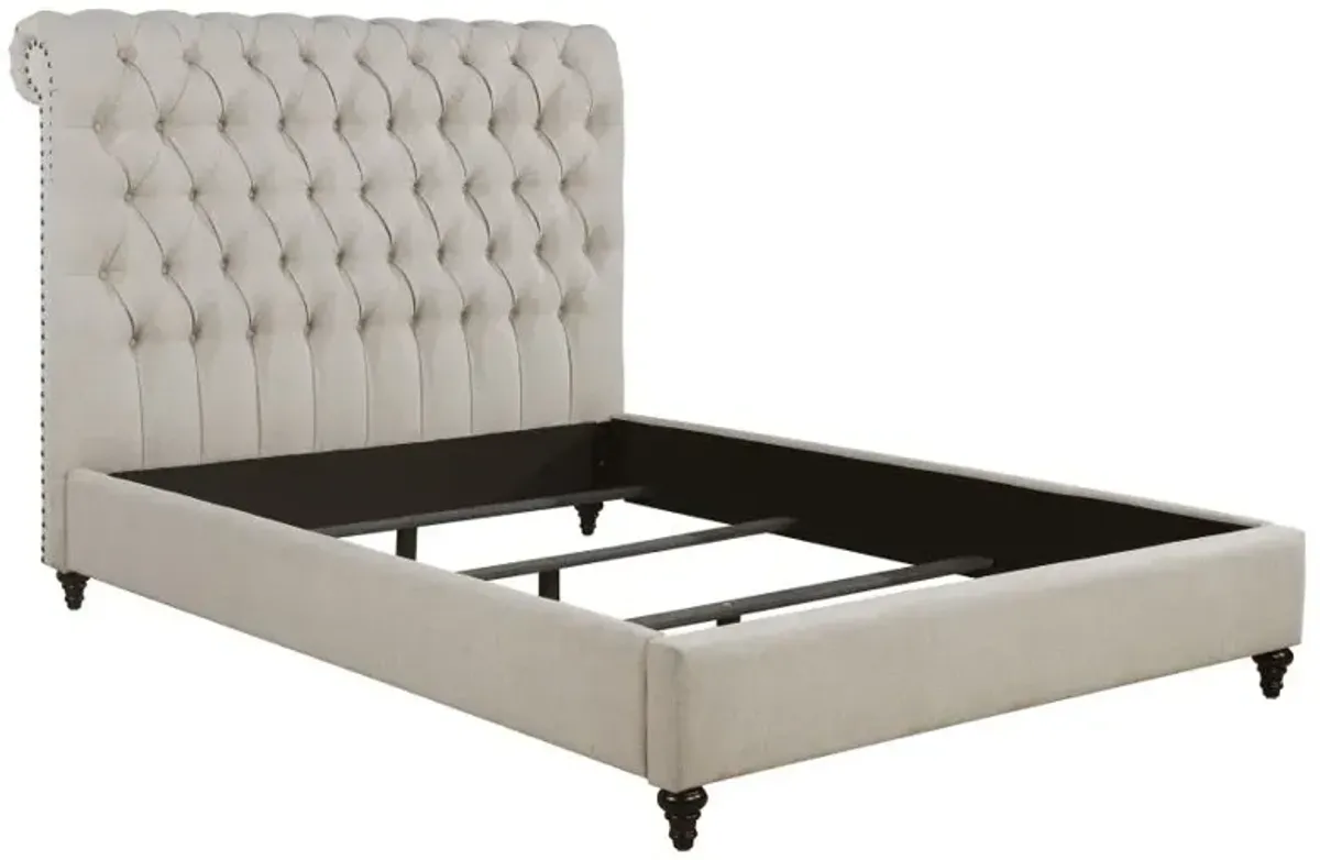 Devon ufted Upholstered Full Bed Beige