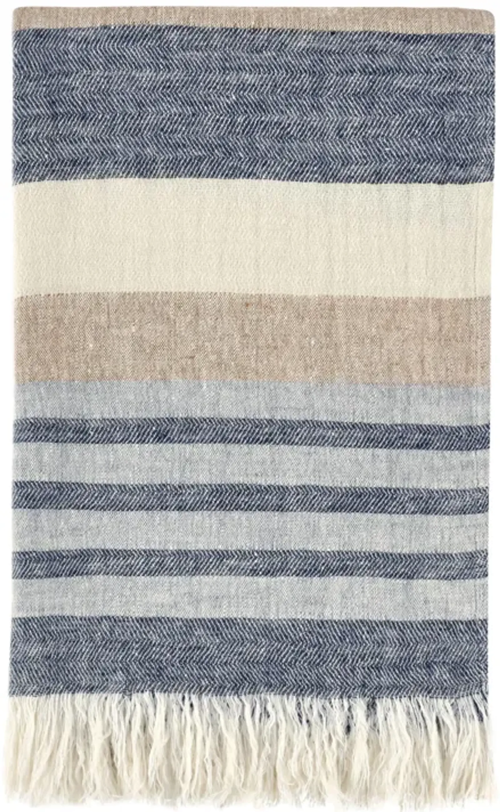 Crawford 100% Belgian Linen Sagebrush Multicolor 50"x70" Throw Blanket Blanket