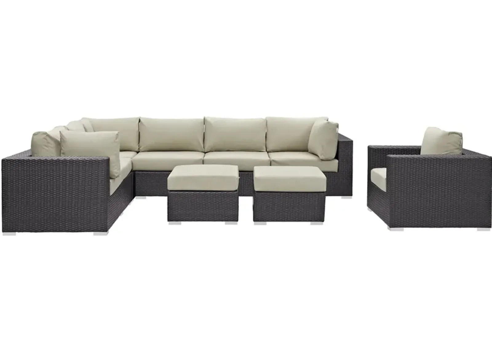 Convene 9 Piece Outdoor Patio Sectional Set