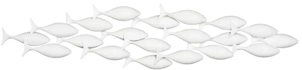 School of Fish Wall Art, Matte White