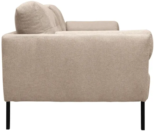 Michalina 84" Beige Fabric Sofa with Black Metal Legs