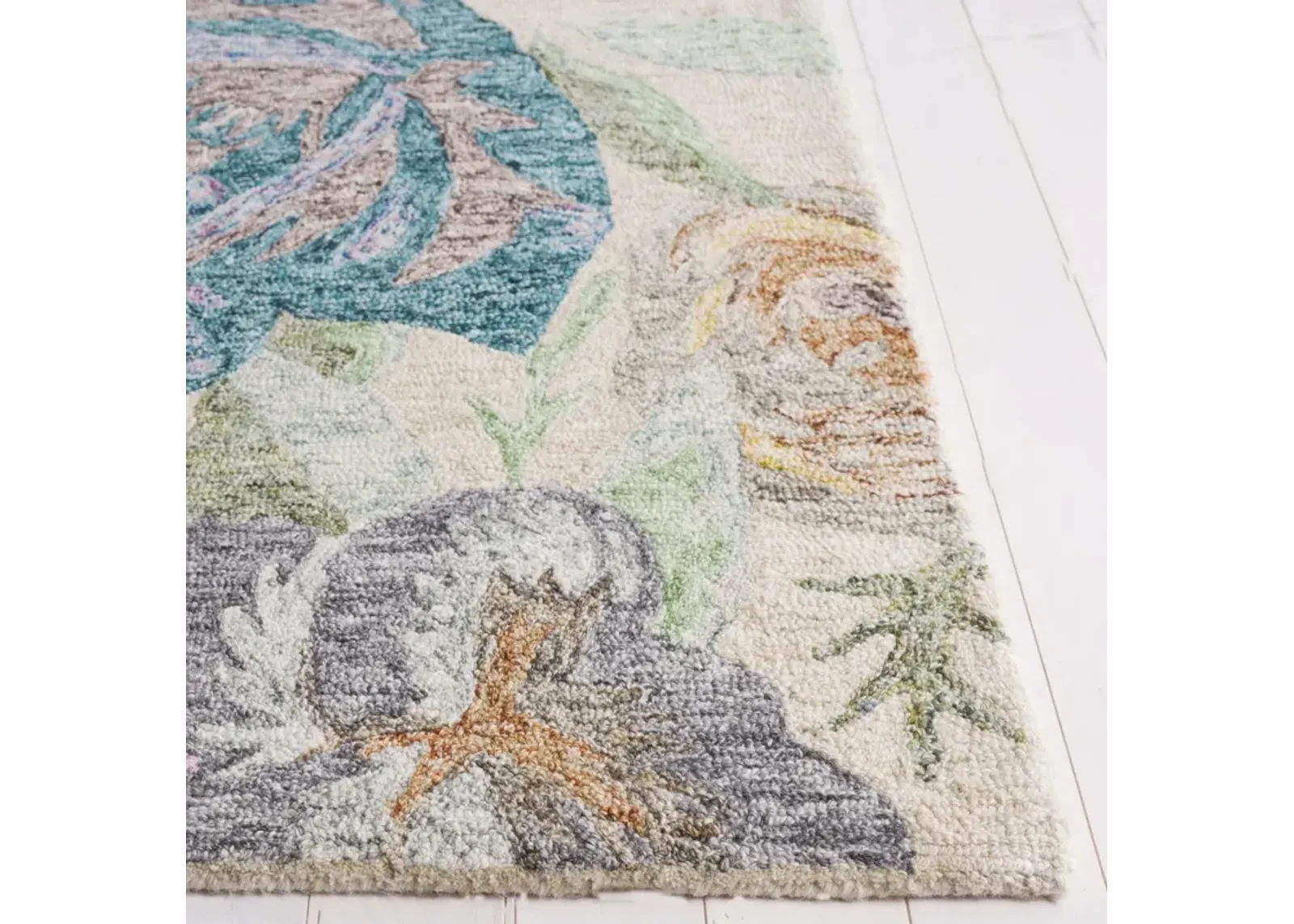 BLOSSOM 553 GREEN  6' x 6' Square Square Rug