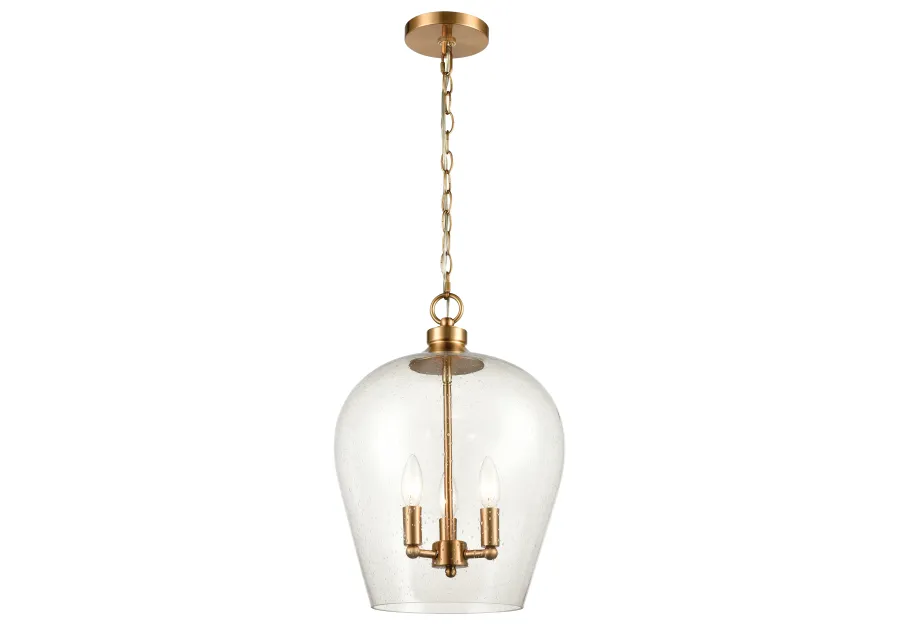 Darlene 13" Wide 3-Light Pendant - Satin Brass