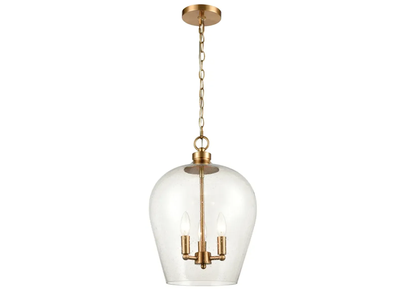 Darlene 13" Wide 3-Light Pendant - Satin Brass