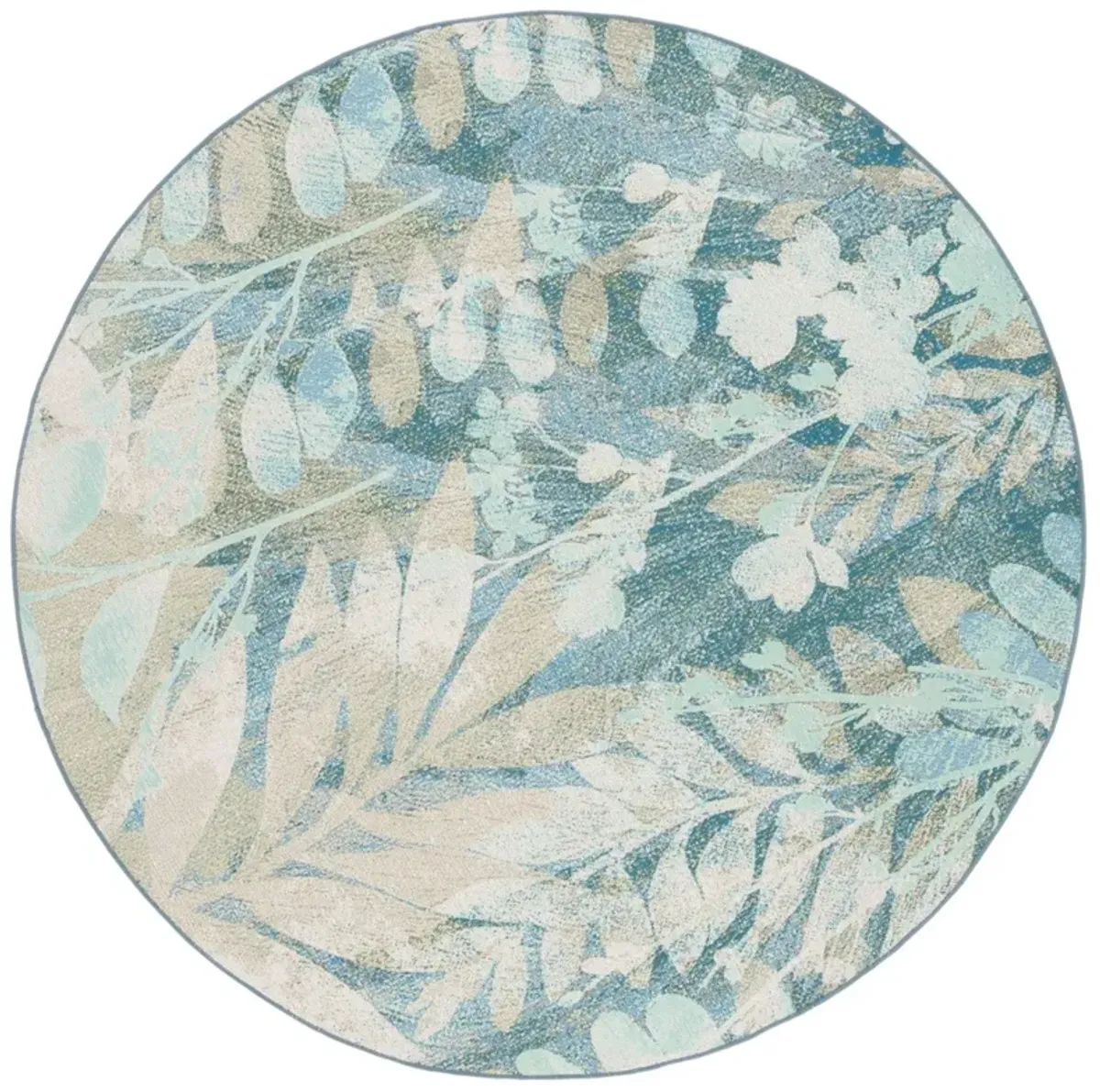 BARBADOS 541 Blue 6'-6' X 6'-6' Round Round Rug