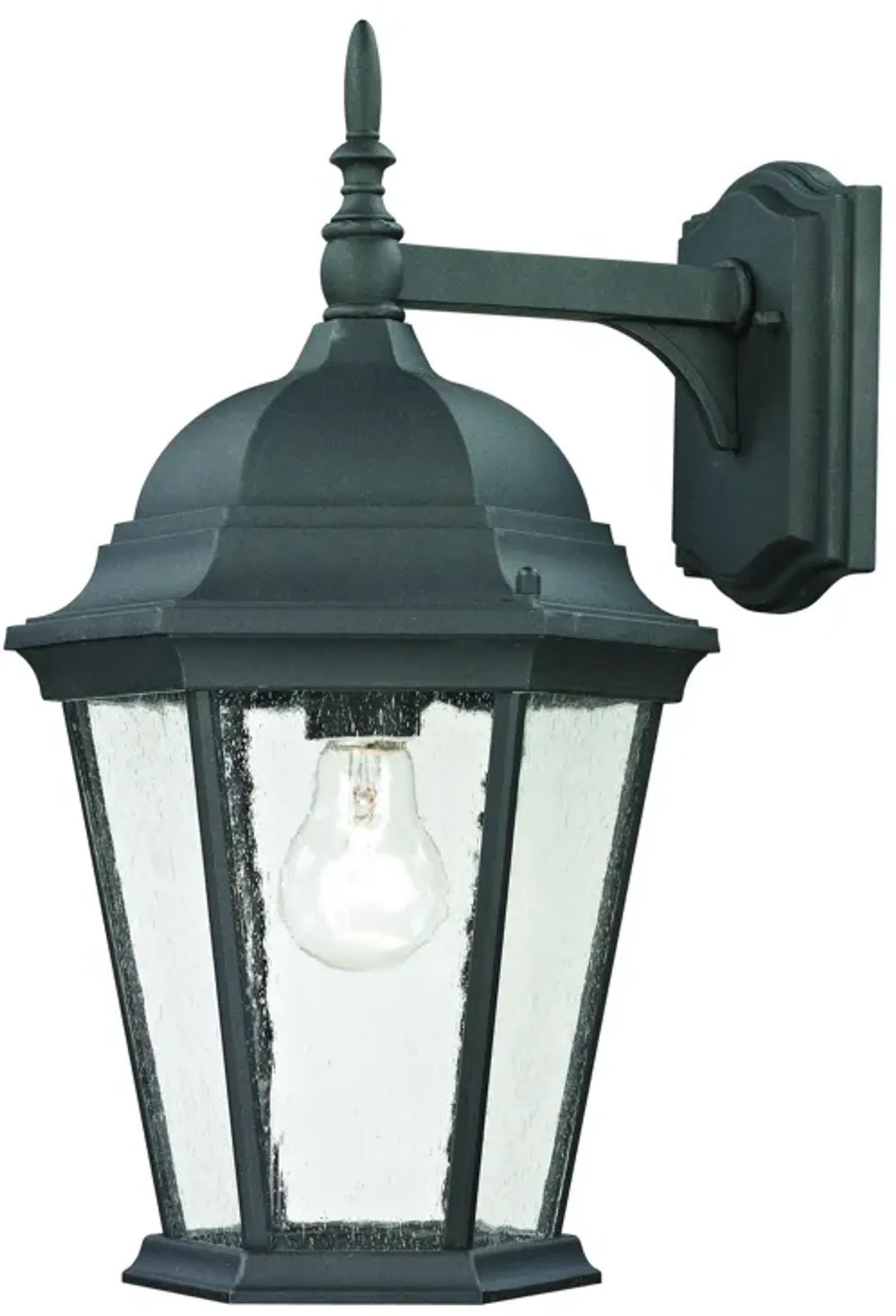 Temple Hill 18" High 1-Light Outdoor Sconce - Matte Textured Black