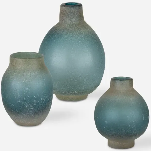 Mercede Weathered Blue-Green Vases S/3