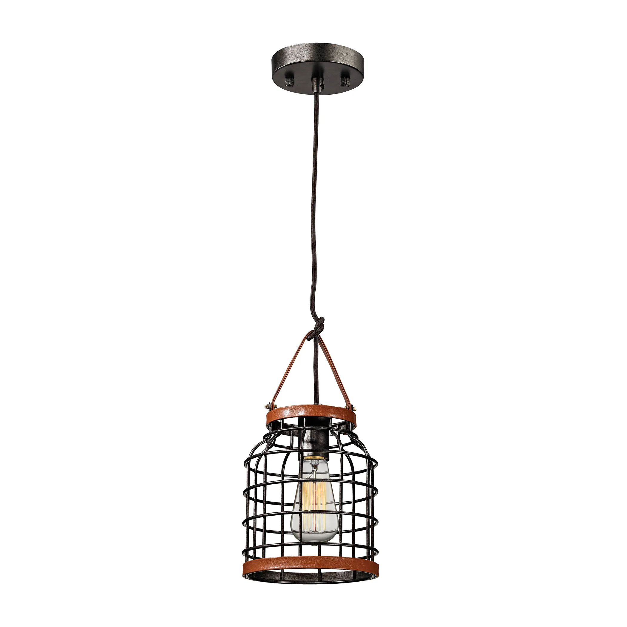 Purcell 7" Wide 1-Light Mini Pendant - Iron