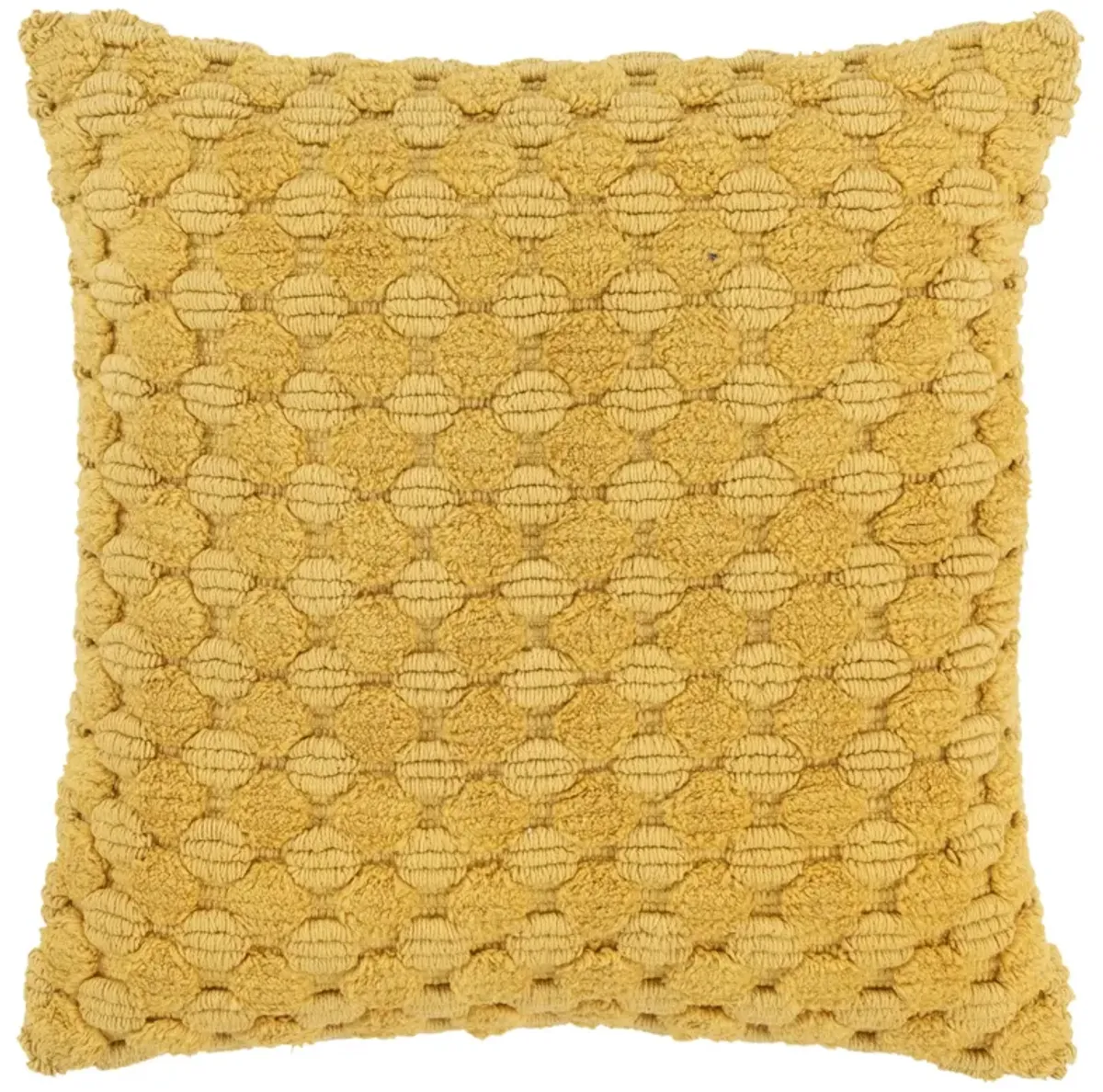 Stripe Patterned Solid Yellow Pillow