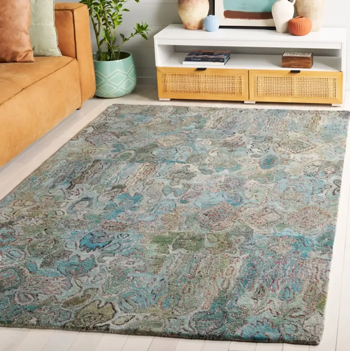 ANATOLIA 403 TEAL  5' x 8' Medium Rectangle Rug