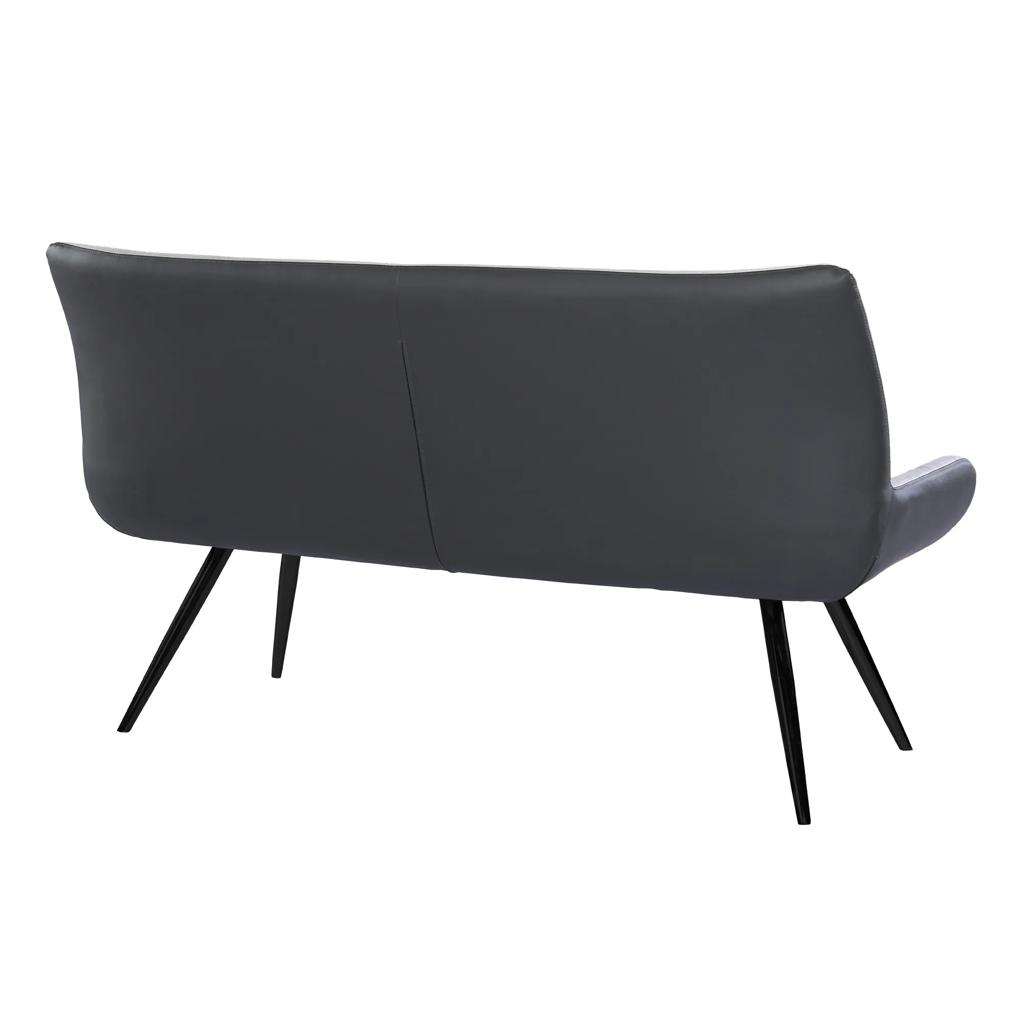 Coronado Contemporary Bench in Brushed Gray Powder Coated Finish and Gray Fabric