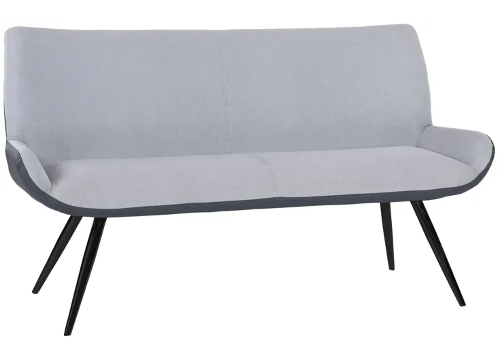 Coronado Contemporary Bench in Brushed Gray Powder Coated Finish and Gray Fabric