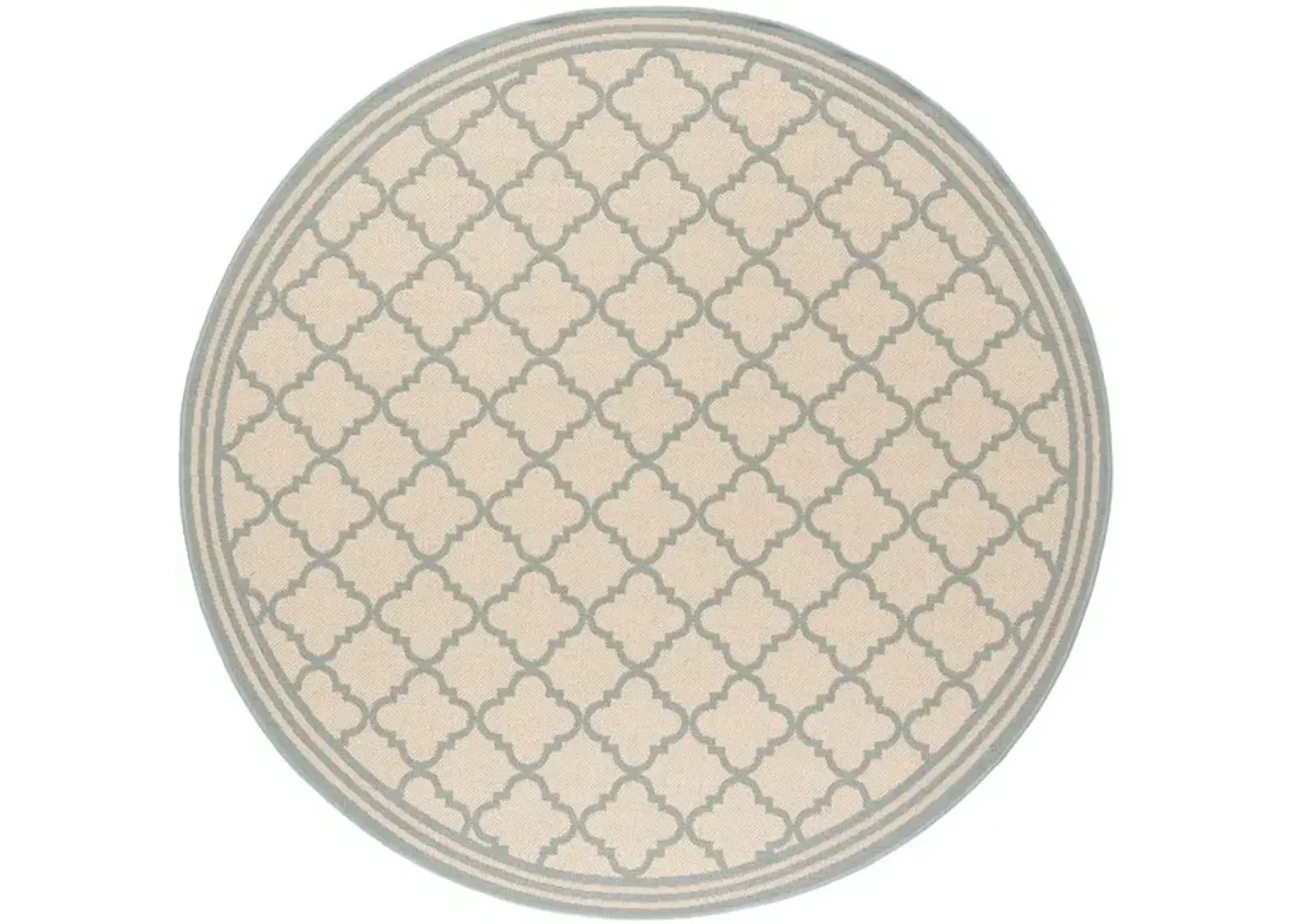 LINDEN 121 Collection LND121L-6R Cream / Aqua 6'-7" X 6'-7" Round