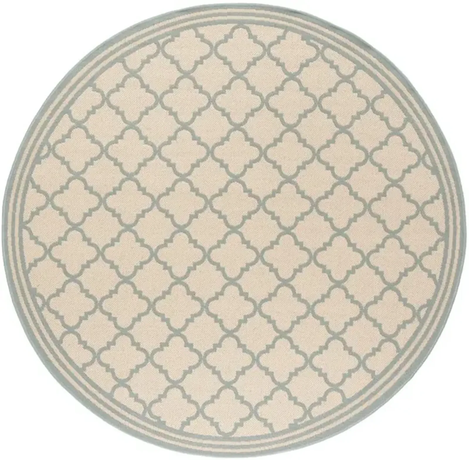 LINDEN 121 Collection LND121L-6R Cream / Aqua 6'-7" X 6'-7" Round