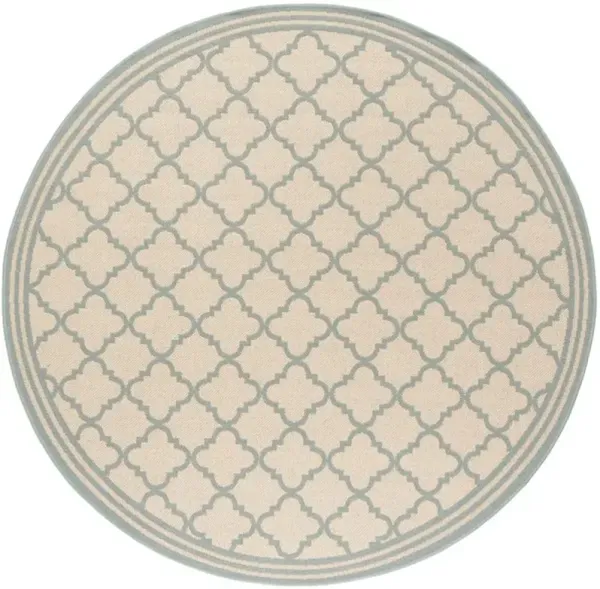 LINDEN 121 Collection LND121L-6R Cream / Aqua 6'-7" X 6'-7" Round