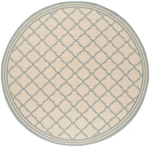 LINDEN 121 Collection LND121L-6R Cream / Aqua 6'-7" X 6'-7" Round