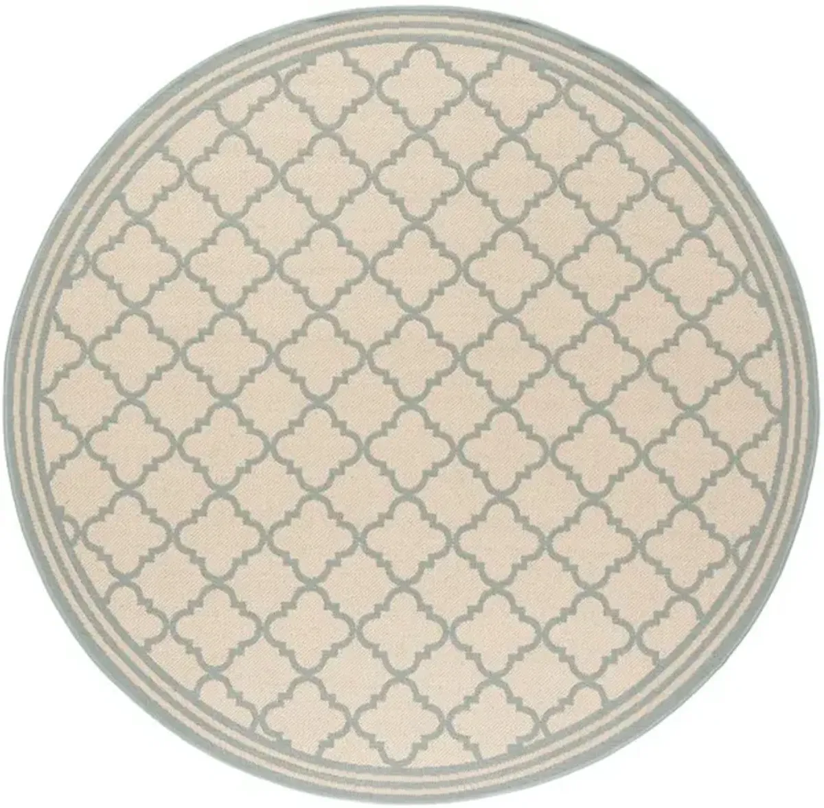 LINDEN 121 Collection LND121L-6R Cream / Aqua 6'-7" X 6'-7" Round