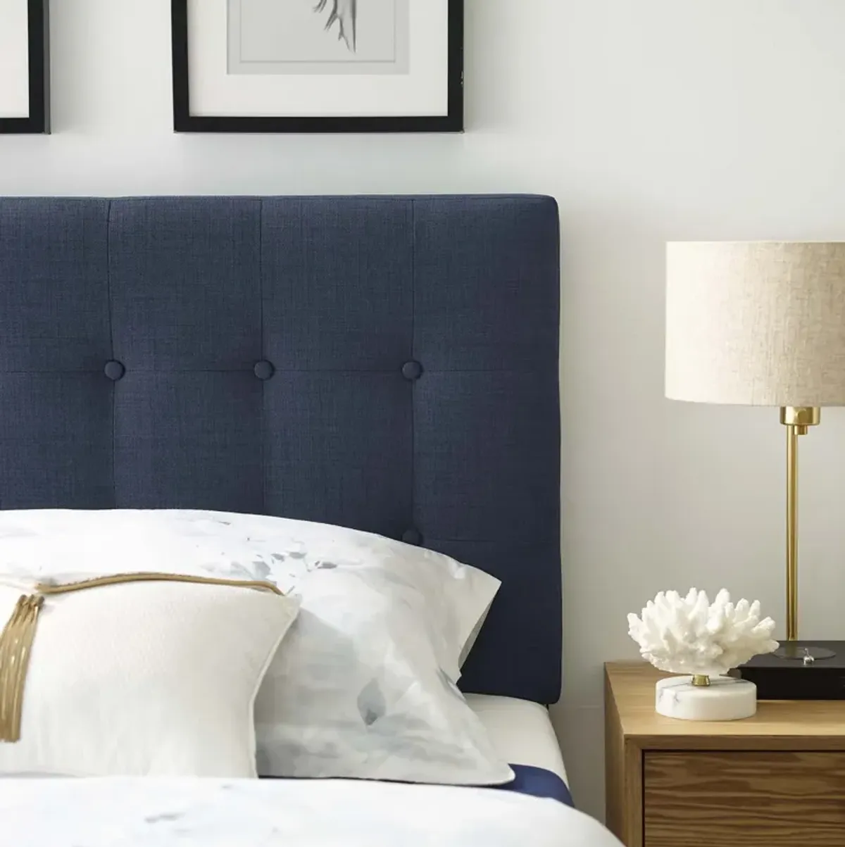 Emily Twin Upholstered Fabric Headboard