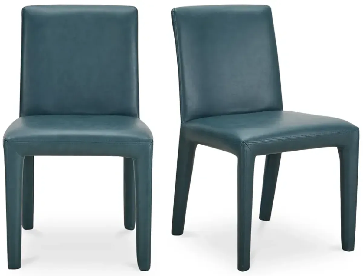 Monte Dining Chair Teal Vegan Leather - Set Of Two