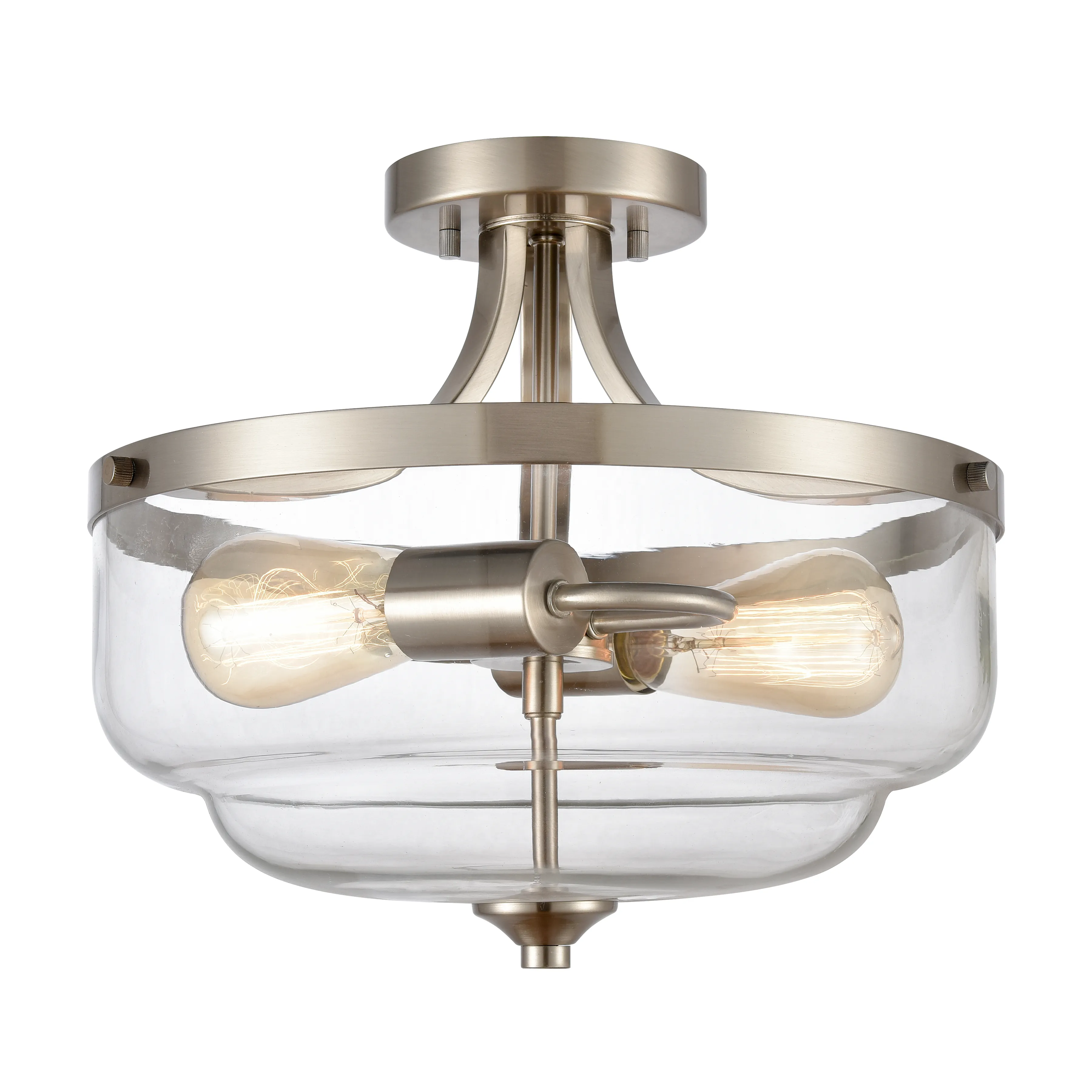 Calistoga 13" Wide 2-Light Semi Flush Mount - Brushed Nickel