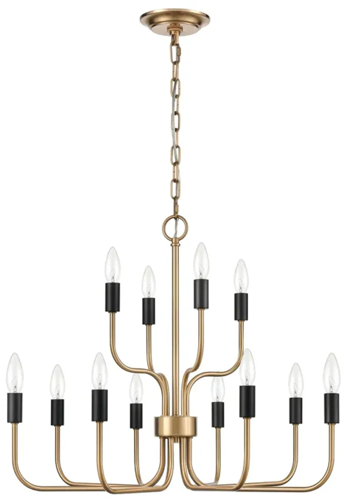 Epping Avenue 24" Wide 12-Light Chandelier - Aged Brass