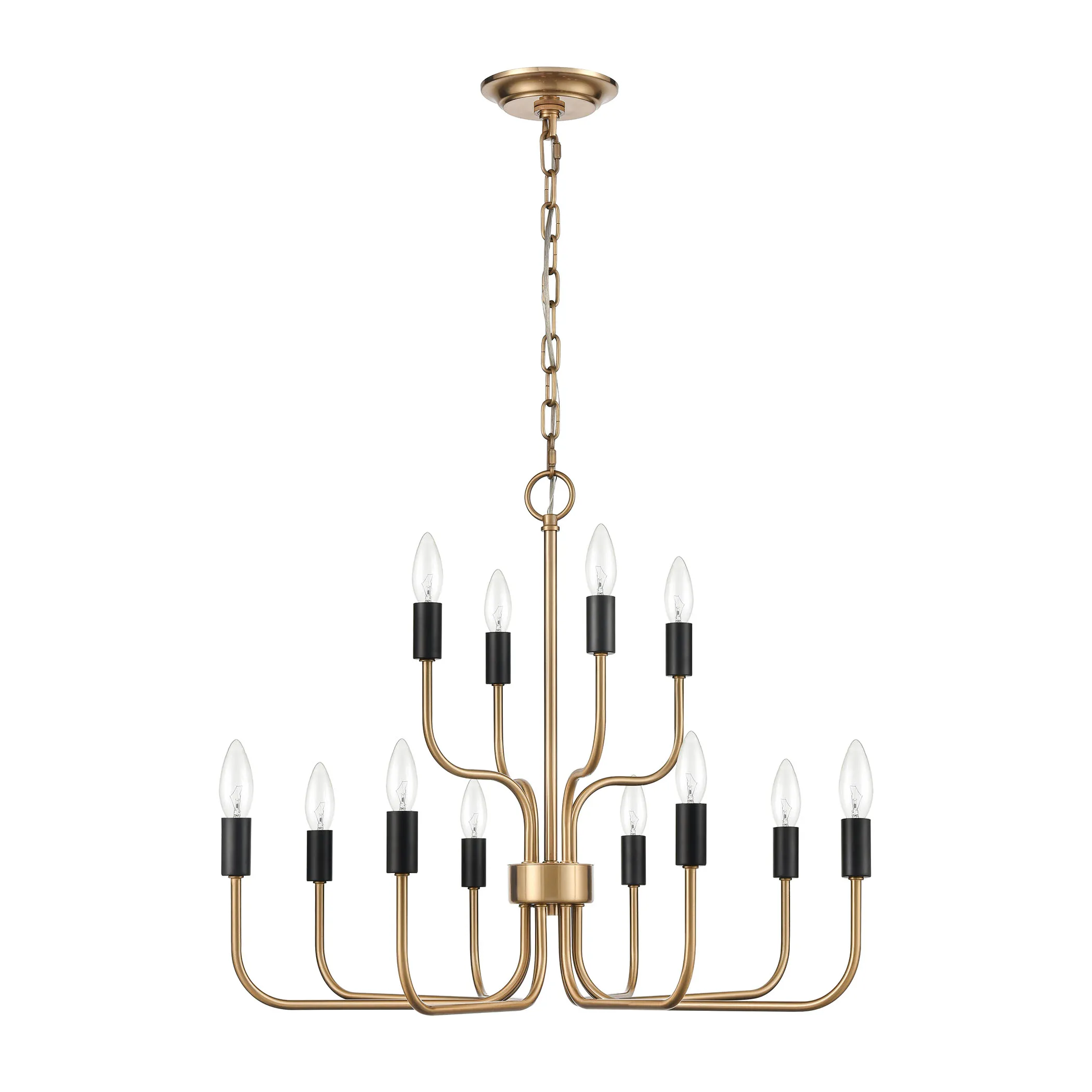 Epping Avenue 24" Wide 12-Light Chandelier - Aged Brass