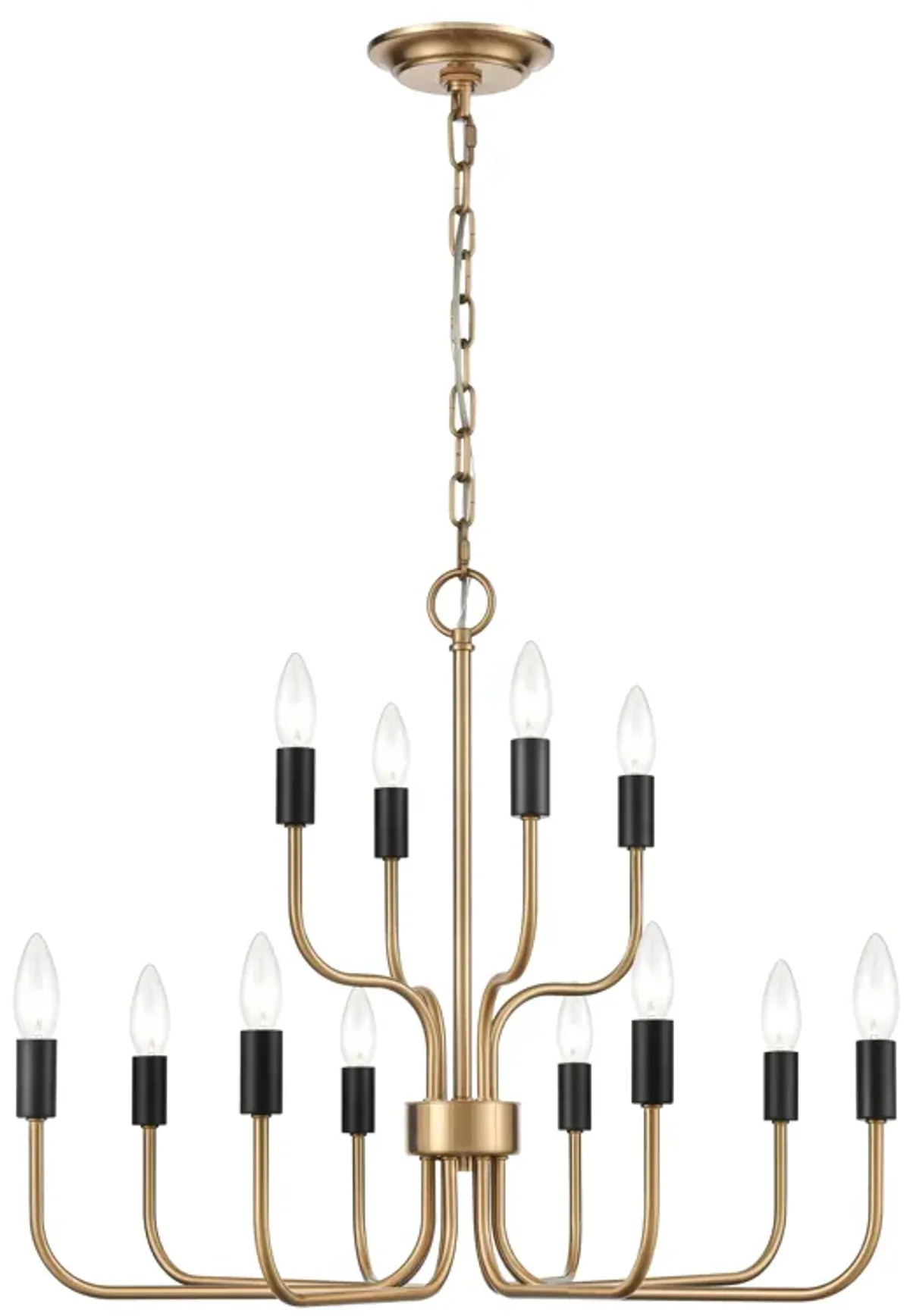 Epping Avenue 24" Wide 12-Light Chandelier - Aged Brass