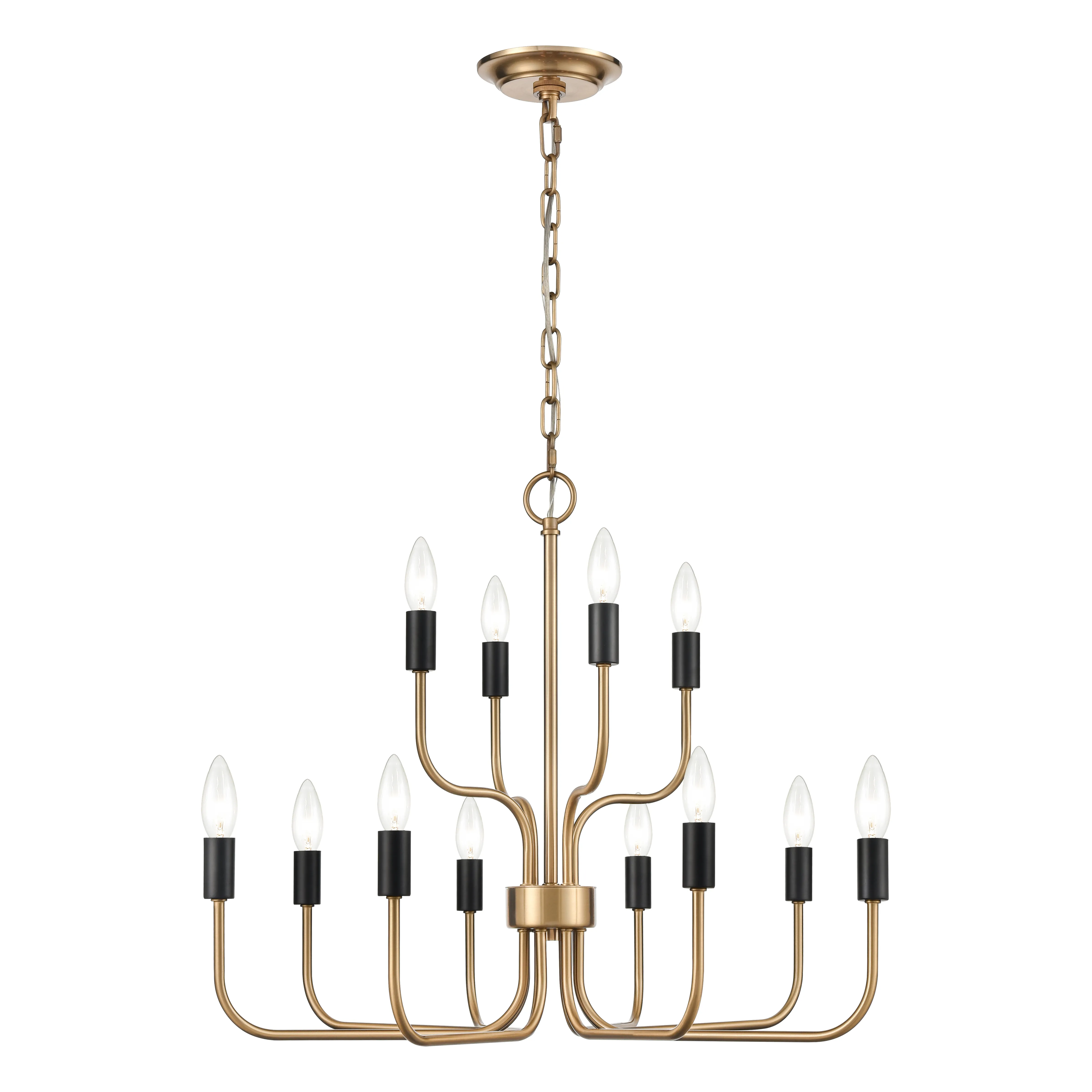 Epping Avenue 24" Wide 12-Light Chandelier - Aged Brass