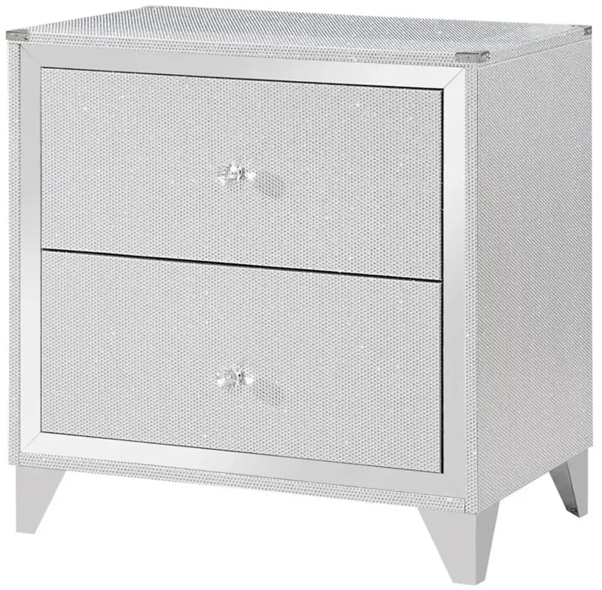 Larue 2-drawer Nightstand with USB Port Silver