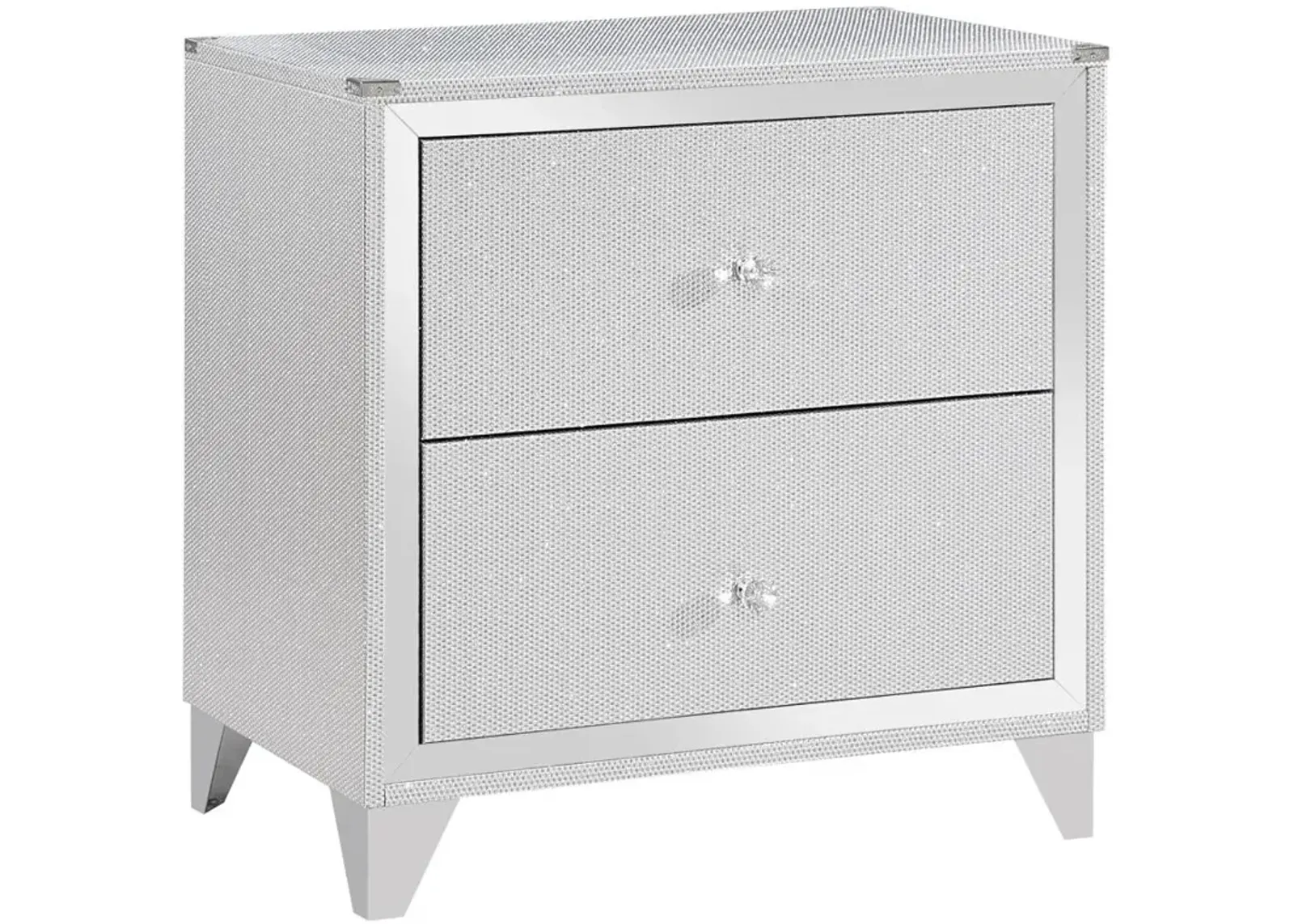 Larue 2-drawer Nightstand with USB Port Silver