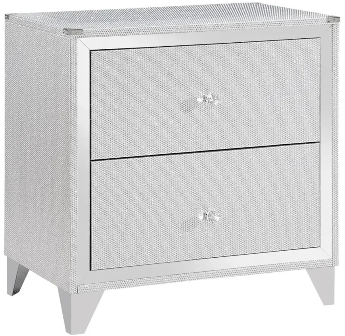 Larue 2-drawer Nightstand with USB Port Silver