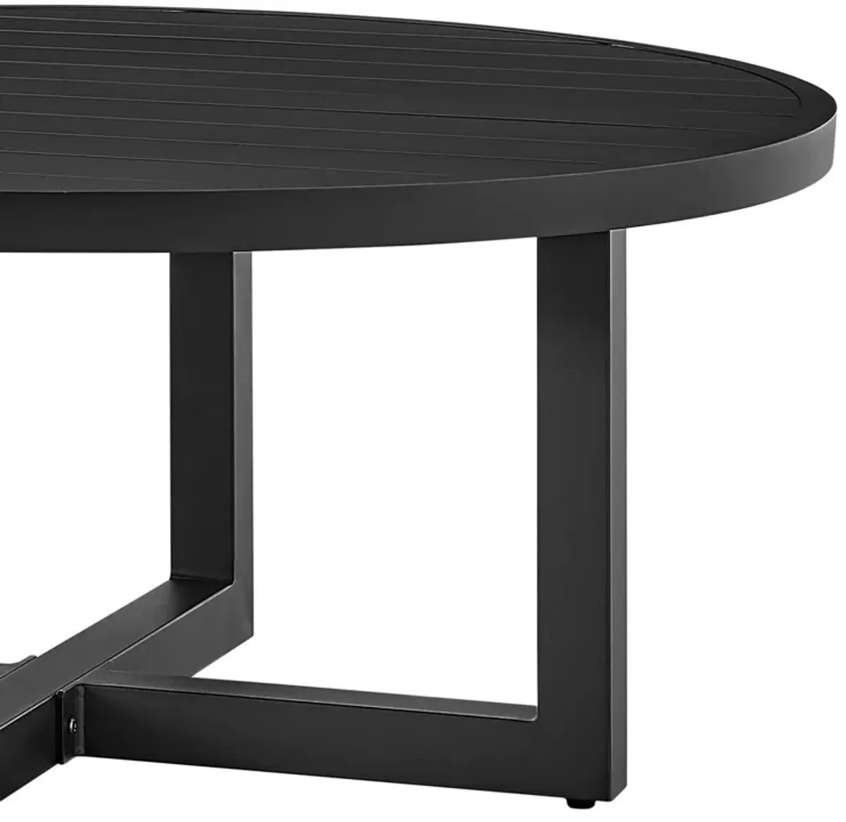 Argiope Outdoor Patio Round Coffee Table in Black Aluminum