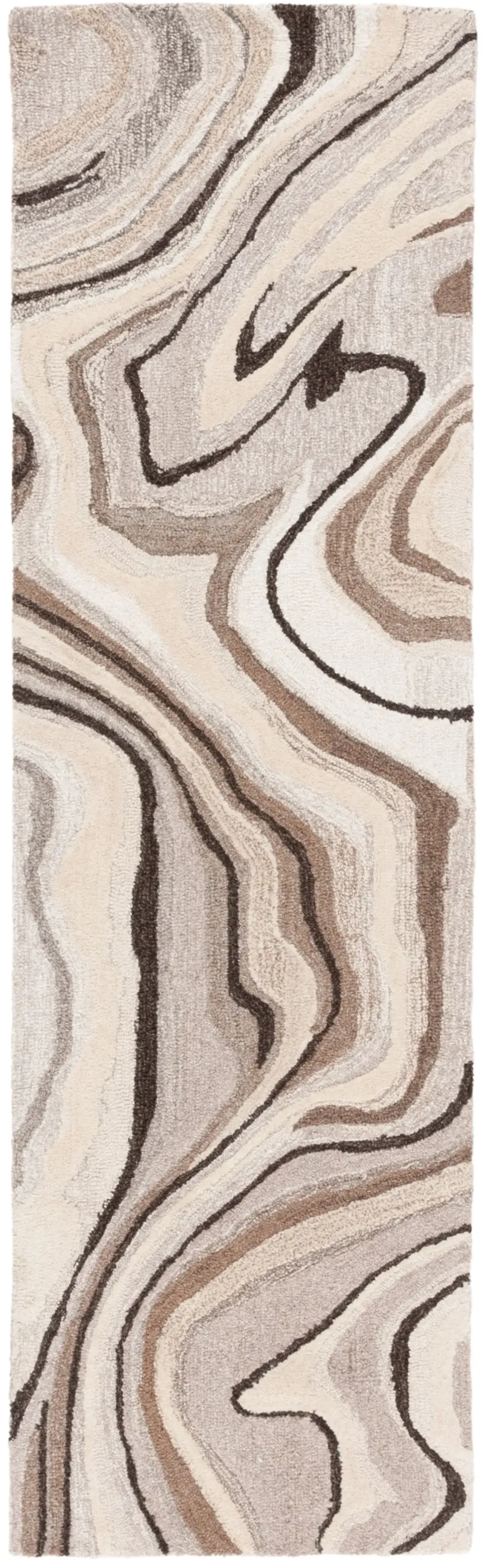 METRO 776 BROWN  2'-3' x 8' Runner Rug