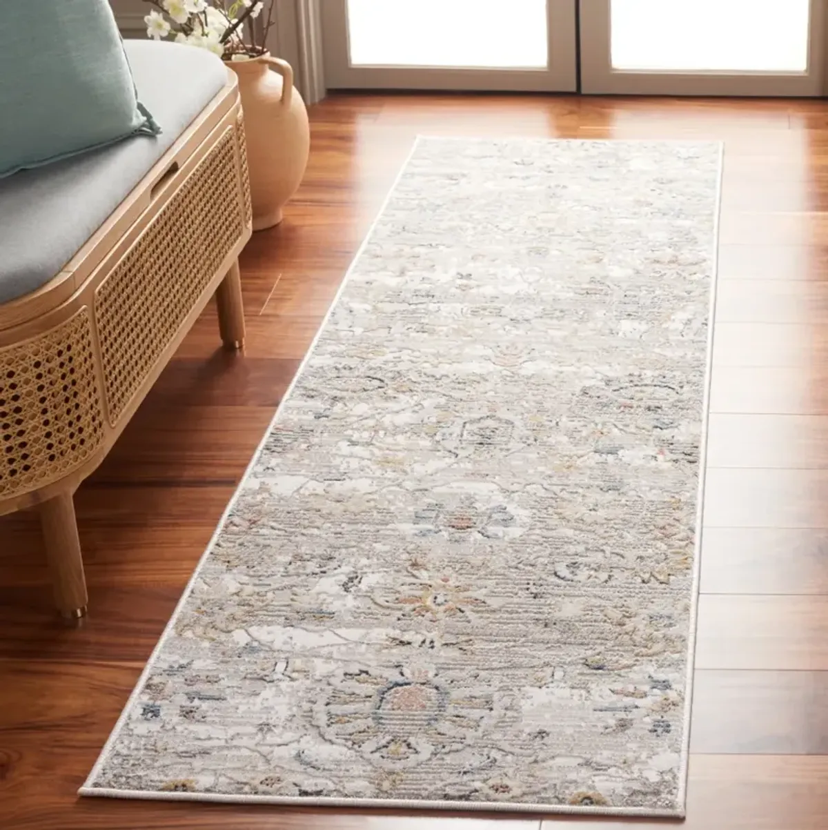 RANA 104 IVORY  2'-2' x 8' Runner Rug