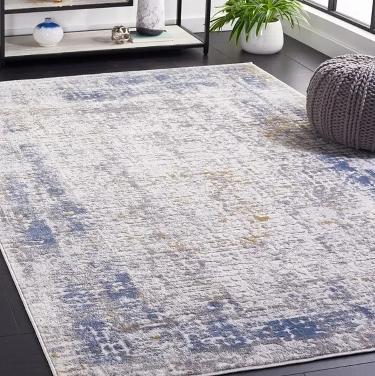 PALMA 338 Blue 9' X 12' Large Rectangle Rug