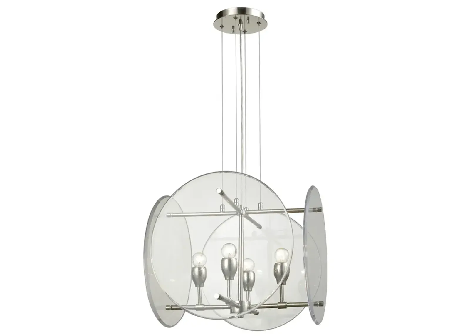 Disco 19" Wide 4-Light Chandelier - Polished Nickel